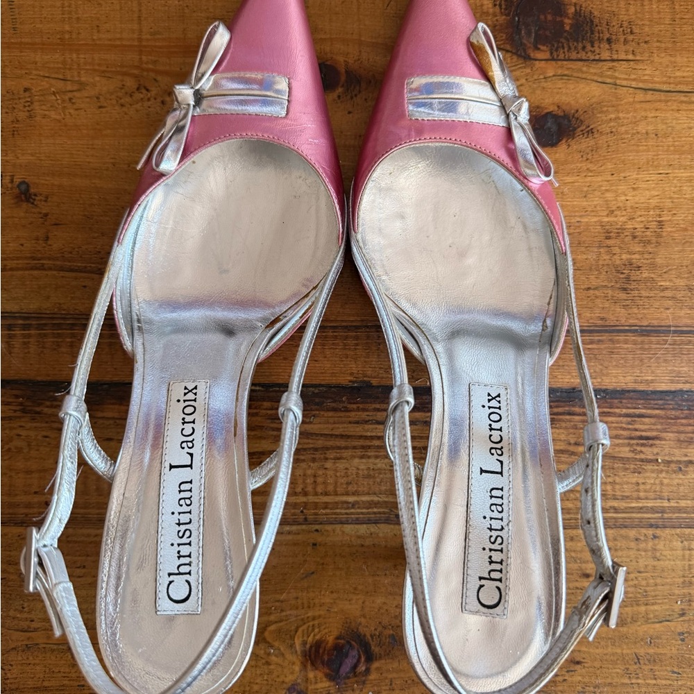 Christian Lacroix Pink and Silver Heels